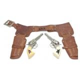 Pair Hubley Western Cap Gun Toys & Bonanza Holster