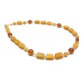 14K Yellow Gold Baltic Amber Bead Necklace (25'L)