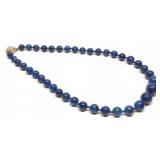 14K Gold Graduated Lapis Lazuli Bead Necklace 21'