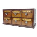 Antique 6 Drawer Apothecary Cabinet w/ Labels