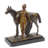 Otto Rasmussen Bronze Nude Female Horse Sculpture
