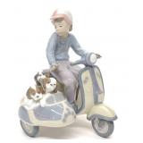 Lladro 5794 Precious Cargo Boy on Scooter Figurine