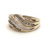 10K Gold 0.8ctw Diamond Cluster Ring (sz 7)