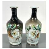HAND-PAINTED BRISTOL VASES