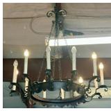 VINTAGE WROUGHT IRON 12-LIGHT CHANDELIER
