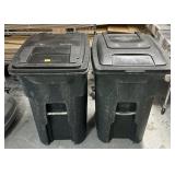 PAIR OF TOTER ROLLING TRASH BINS