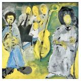 FOLK ART JAZZ ARTIST PAINTING