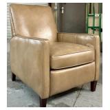 RECLINGIN LOUNGE CHAIR IN BROWN LEATHER