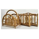 PAIR OF RATTAN MAGAZINE STANDS