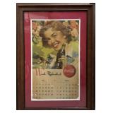 COCA-COLA FRAMED CALENDAR 1951