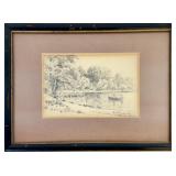 MORRIS SEYMOUR BLOODGOOD PENCIL DRAWING