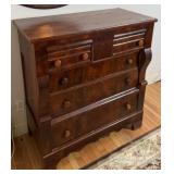 ANTIQUE EMPIRE CHEST OF DRAWERS