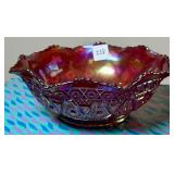 IMPERIAL GLASS DIAMOND LACE CARNIVAL GLASS BOWL