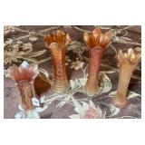 FOUR PC. MARIGOLD CARNIVAL GLASS