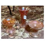 TRIO OF MARIGOLD CARNIVAL GLASS