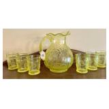 DAISY AND FERN URANIUM VASELINE GLASS