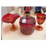 LOT OF AMBERINA GLASS