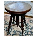 GLASS BALL AND CLAW FOOT PIANO STOOL