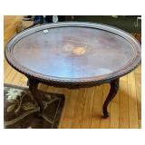OVAL SERVING TABLE - REMOVEABLE TRAY
