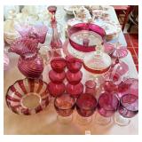 LOT OF CRANBERRY GLASS