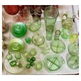 URANIUM VASELINE DEPRESSION GLASS COLLECTION