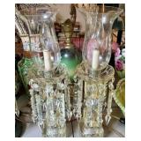 PAIR - CRYSTAL HURRICANE LAMPS - ELECTRIFIED