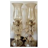 PAIR OF ELECTRIFIED PRISM LAMPS