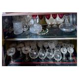 VINTAGE BAR CABINET WITH CONTENTS