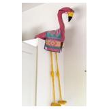 PAPER MACHE PERCHED FLAMINGO - 42"