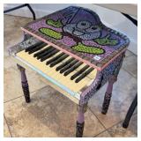 ARTIST EMBELLISHED MOSAIC MINIATURE PIANO - 21"H