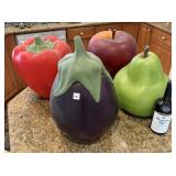 LARGE CERAMIC ART SCULPTURES OF FRUIT - 20"H