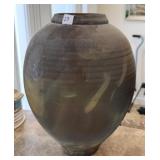 RAKU POTTERY VESSEL - SIGNED ILLEGIBLE 16"