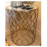 MIRROR TOP SIDE TABLE - 24"H