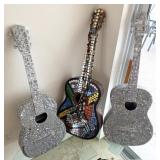 BEDAZZLED AND JEWELED ART SCULPTURES - GUITARS