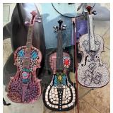 BEDAZZLED AND JEWELED ART SCULPTURES - VIOLINS