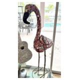 BEDAZZLED AND JEWELED ART SCULPTURE - FLAMINGO