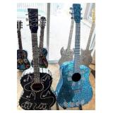 BEDAZZLED AND JEWELED ART SCULPTURES - GUITARS