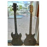 BEDAZZLED AND JEWELED ART SCULPTURES - GUITARS