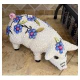 THE PEARL PIG - EMBELLSHED PIG SCULPTURE - 18"L