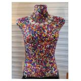 RAINBOW BEDAZZLED FEMALE BUST FORM - 22"H