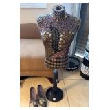 MOSAIC DECORATED FEMALE MANNEQUIN BUST - 38"H