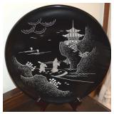 Vtg Chinese Chinoserie Plate w/ Mother of Pearl
