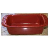 Longaberger Pottery Red Bread Loaf Dish 3.5 x 6.25