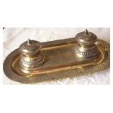 Antique JB Jennings Bros Brass Embossed Double