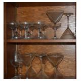 Kitchen Cabinet Contents Lot:  Stemware w/ Etched