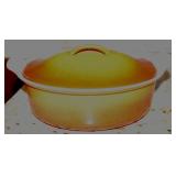 Vintage Le Creuset No26 Volcanic Orange Dutch Oven