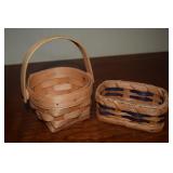 (2) Small Vintage Hand Woven Baskets - Mary Yoder