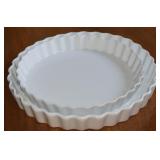 (2) Bodum Ceramic Pie Baker Pans 10 - 12"