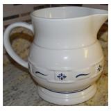 Longaberger Pottery Blue Traditions Pitcher 7.5t