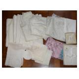 Linens Lot w/ Crochet Work, Napkins +